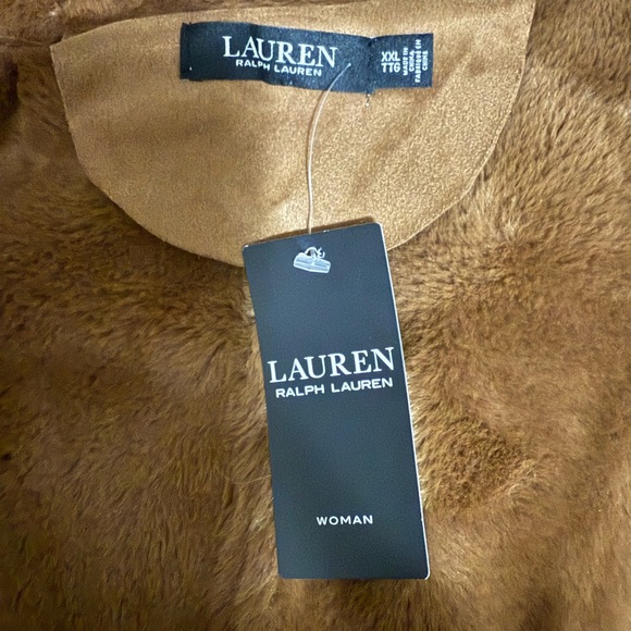 Lauren Ralph Lauren Women Faux Shearling Brown Coat - Picture 5 of 6